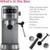 imageFrigidaire Steam Espresso Maker Coffee Machine with Milk Frother ampamp Cup Warmer 20 Bar Pressure 34 oz Removable Water Tank Single or Double Shot Stainless Steel