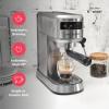 imageFrigidaire Steam Espresso Maker Coffee Machine with Milk Frother ampamp Cup Warmer 20 Bar Pressure 34 oz Removable Water Tank Single or Double Shot Stainless Steel
