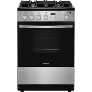 imageFrigidaire 24 in 19 Cu Ft Gas Range in White with Continuous Cast Iron Grates ADA CompliantStainless Steel