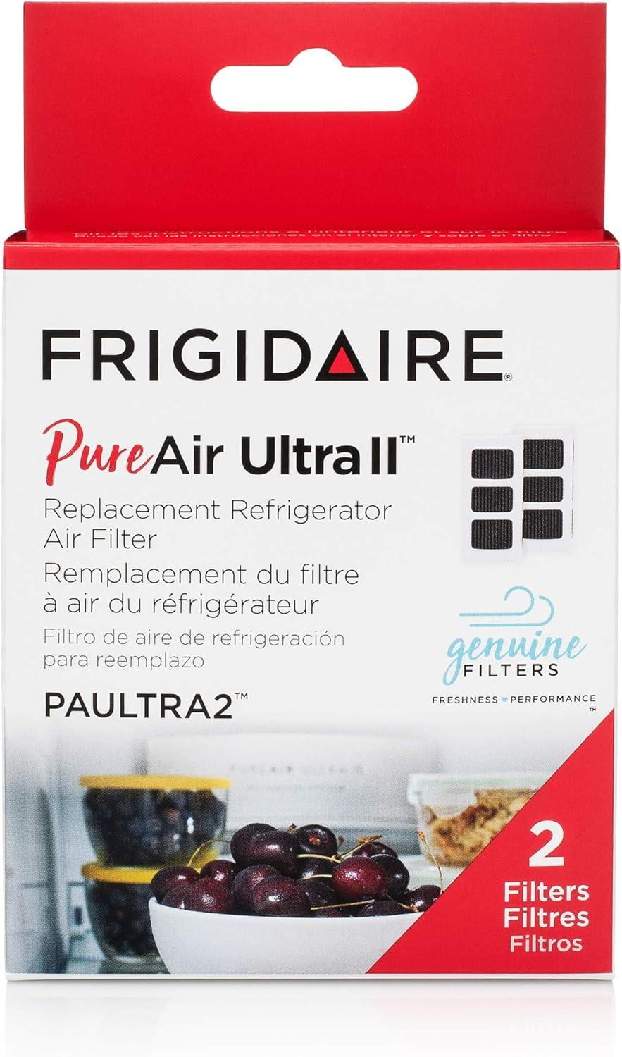 imageFRIGIDAIRE PAULTRA2 Pure Air Ultra II Refrigerator Air Filter with Carbon Technology to Absorb Food Odors 38 Inch x 18 Inch White2 Count Pack of 1