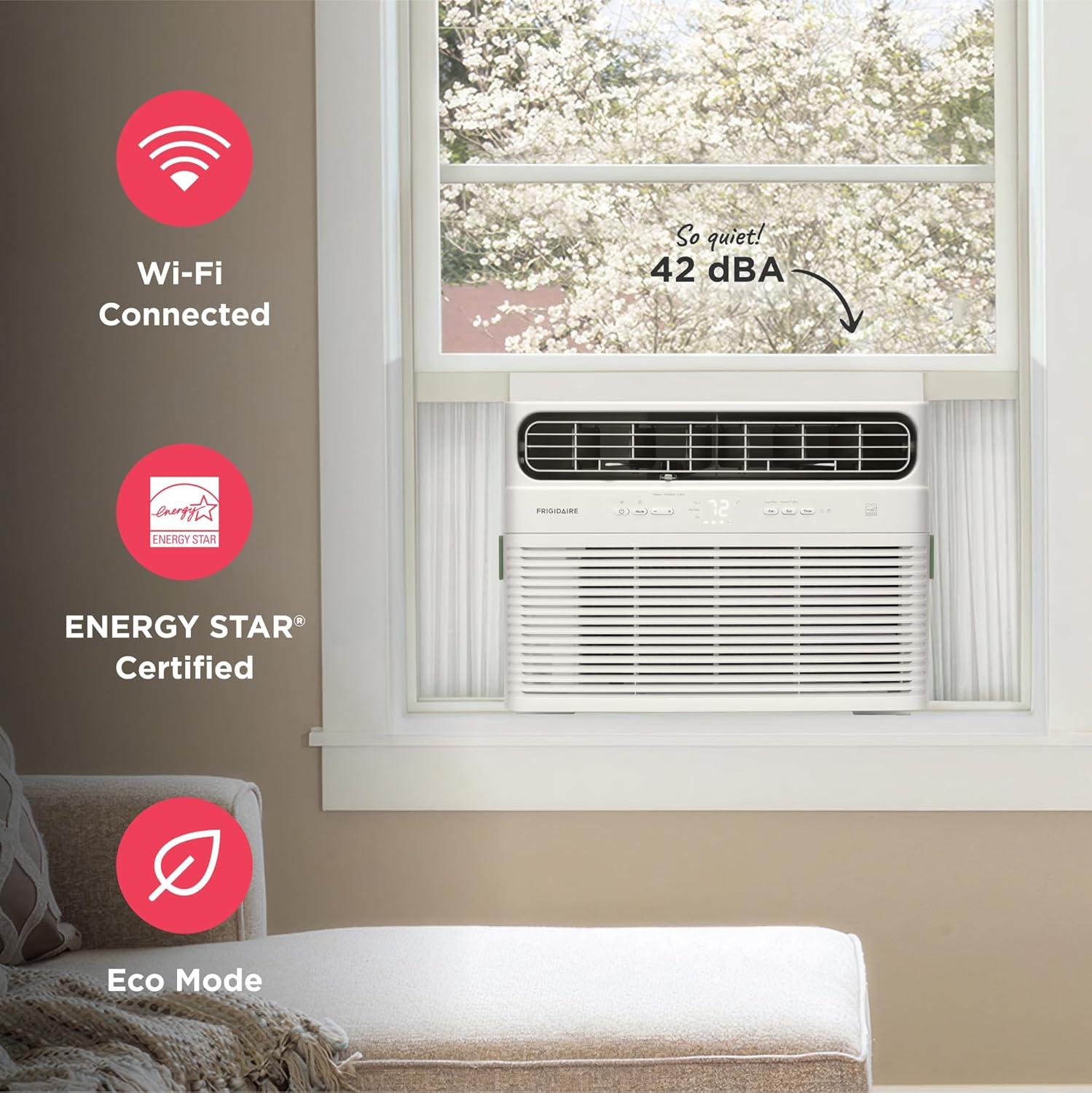 imageFrigidaire 12000 BTU Smart Inverter Window Air Conditioner with WiFi and Energy Star Certification Cools Up to 550 Sq Ft Ultra Quiet Operation White12 000 BTU