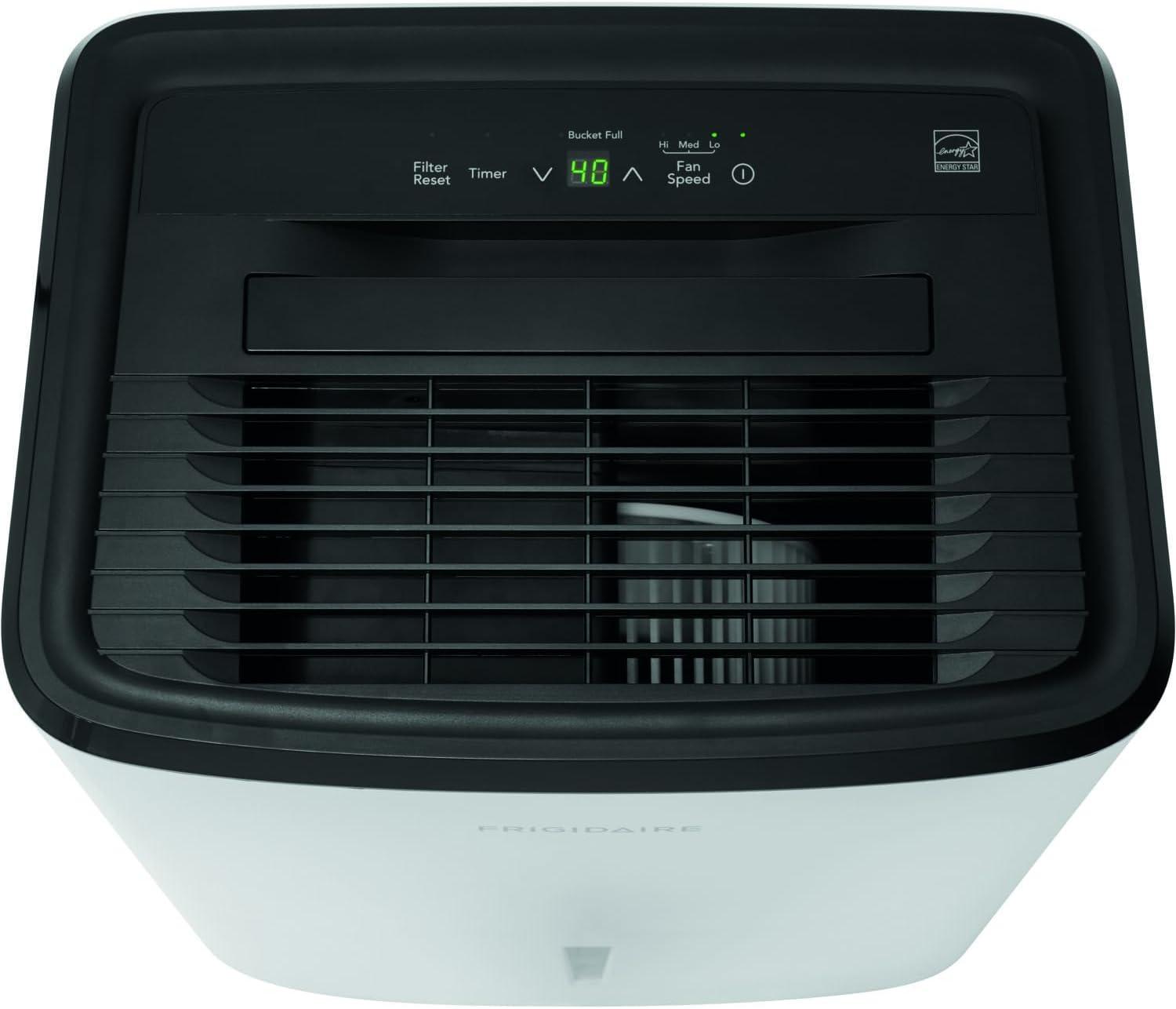 imageFrigidaire 50Pint Portable Dehumidifier for Basement Home and Attic 115V Quiet Moisture Absorber for Humidity Control with Auto ShutOff and Removable Water BucketContinuous Drain Option White50 Pints
