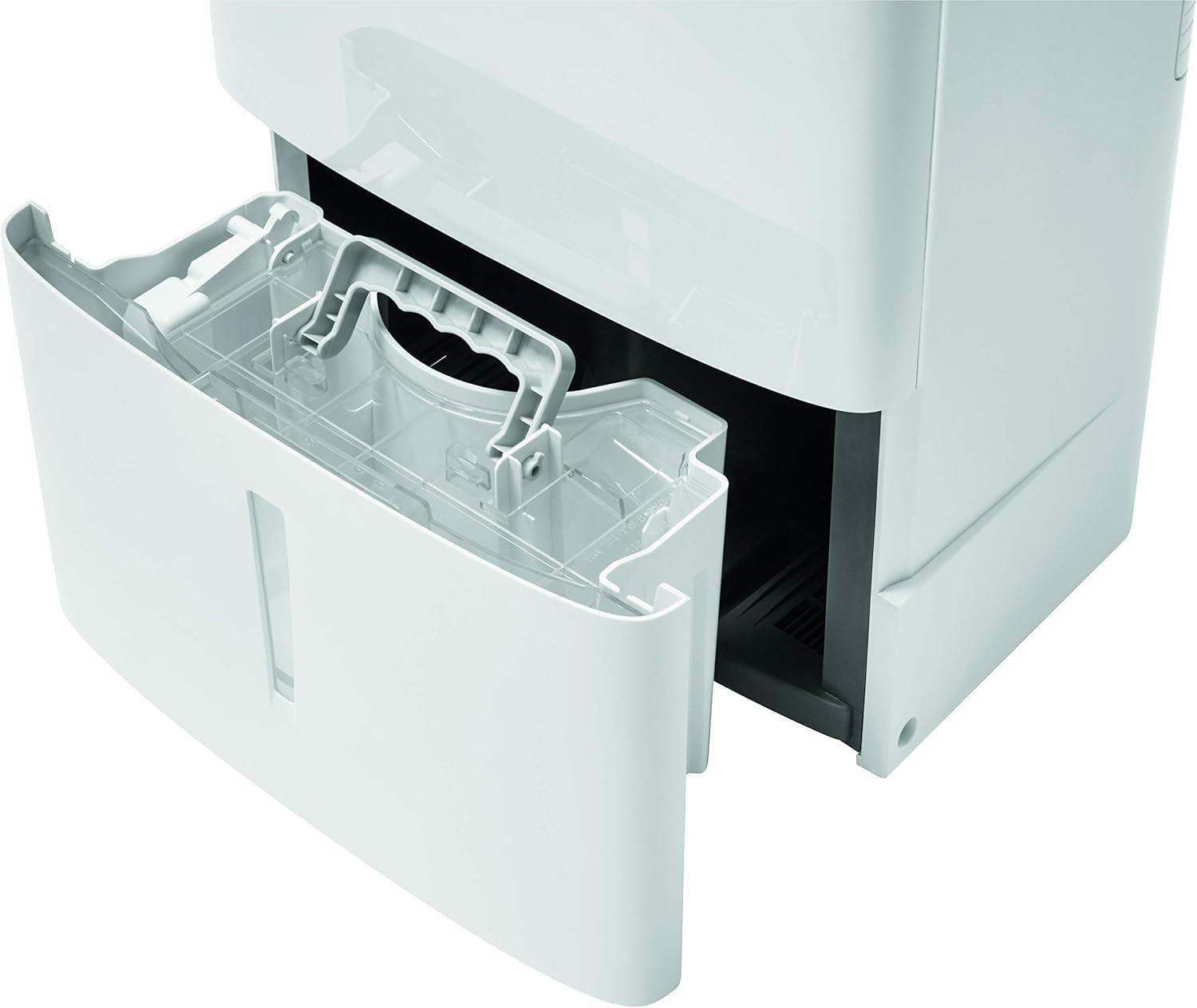 imageFrigidaire 50Pint Portable Dehumidifier for Basement Home and Attic 115V Quiet Moisture Absorber for Humidity Control with Auto ShutOff and Removable Water BucketContinuous Drain Option White35 PINT