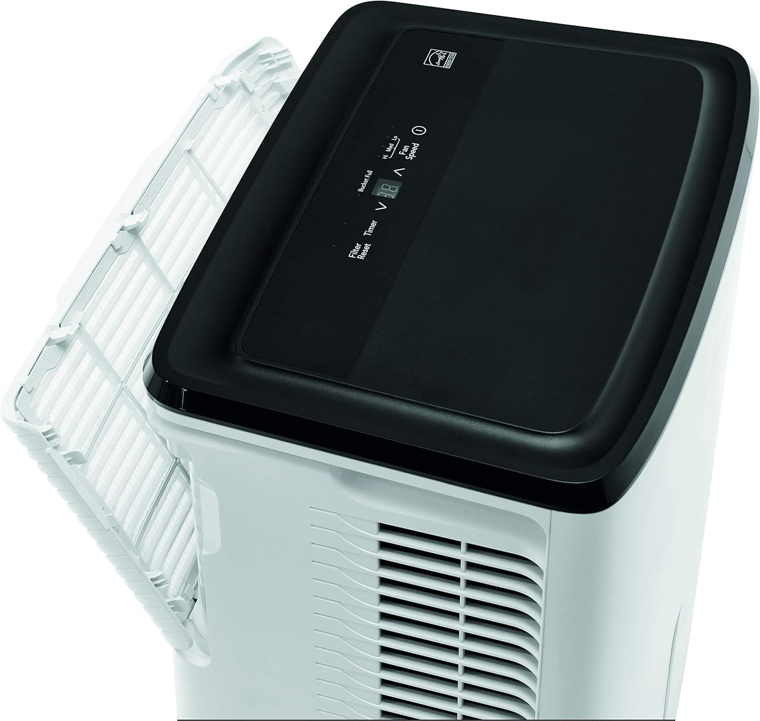 imageFrigidaire 50Pint Portable Dehumidifier for Basement Home and Attic 115V Quiet Moisture Absorber for Humidity Control with Auto ShutOff and Removable Water BucketContinuous Drain Option White35 PINT