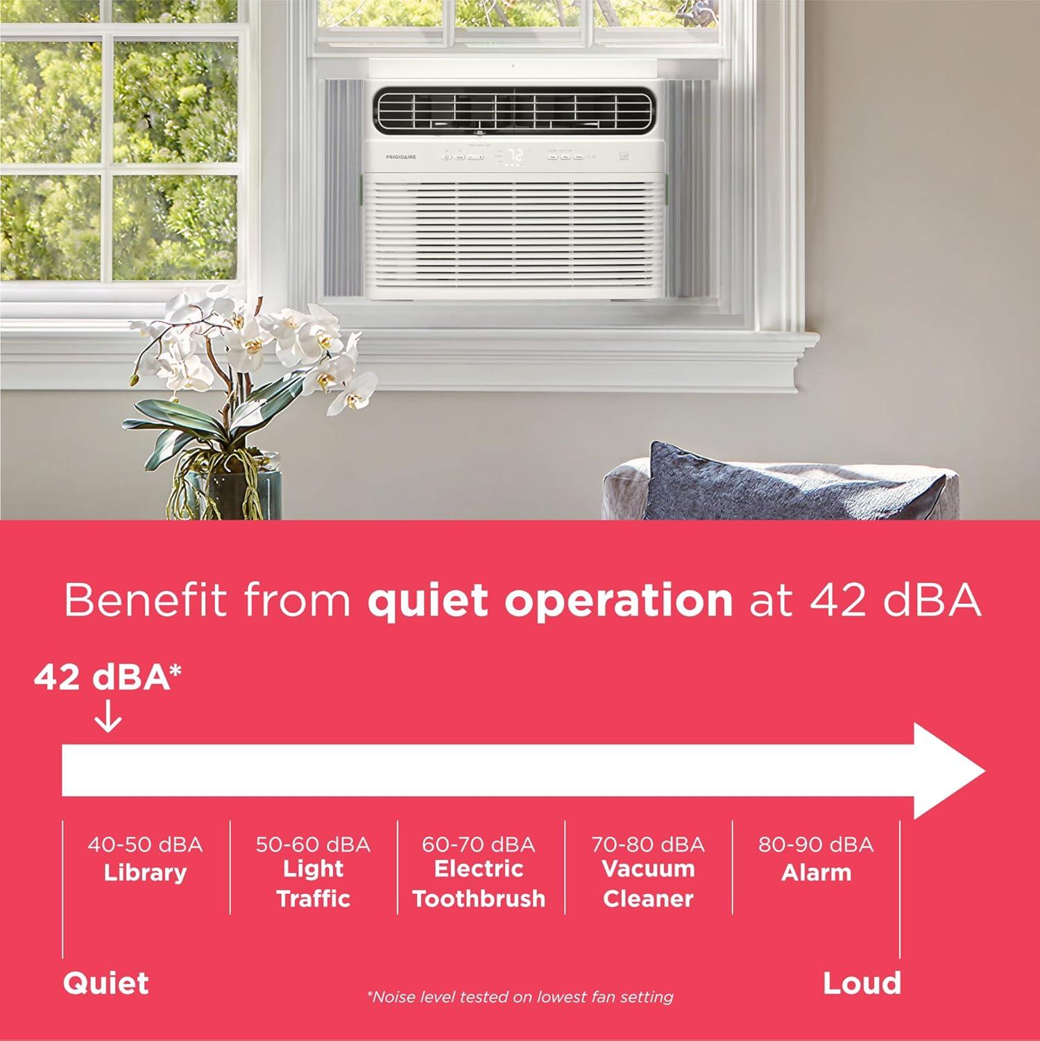 imageFrigidaire 8000 BTU Smart Inverter Window Air Conditioner with WiFi and Energy Star Certification Cools Up to 350 Sq Ft Ultra Quiet Operation White14 000 BTU