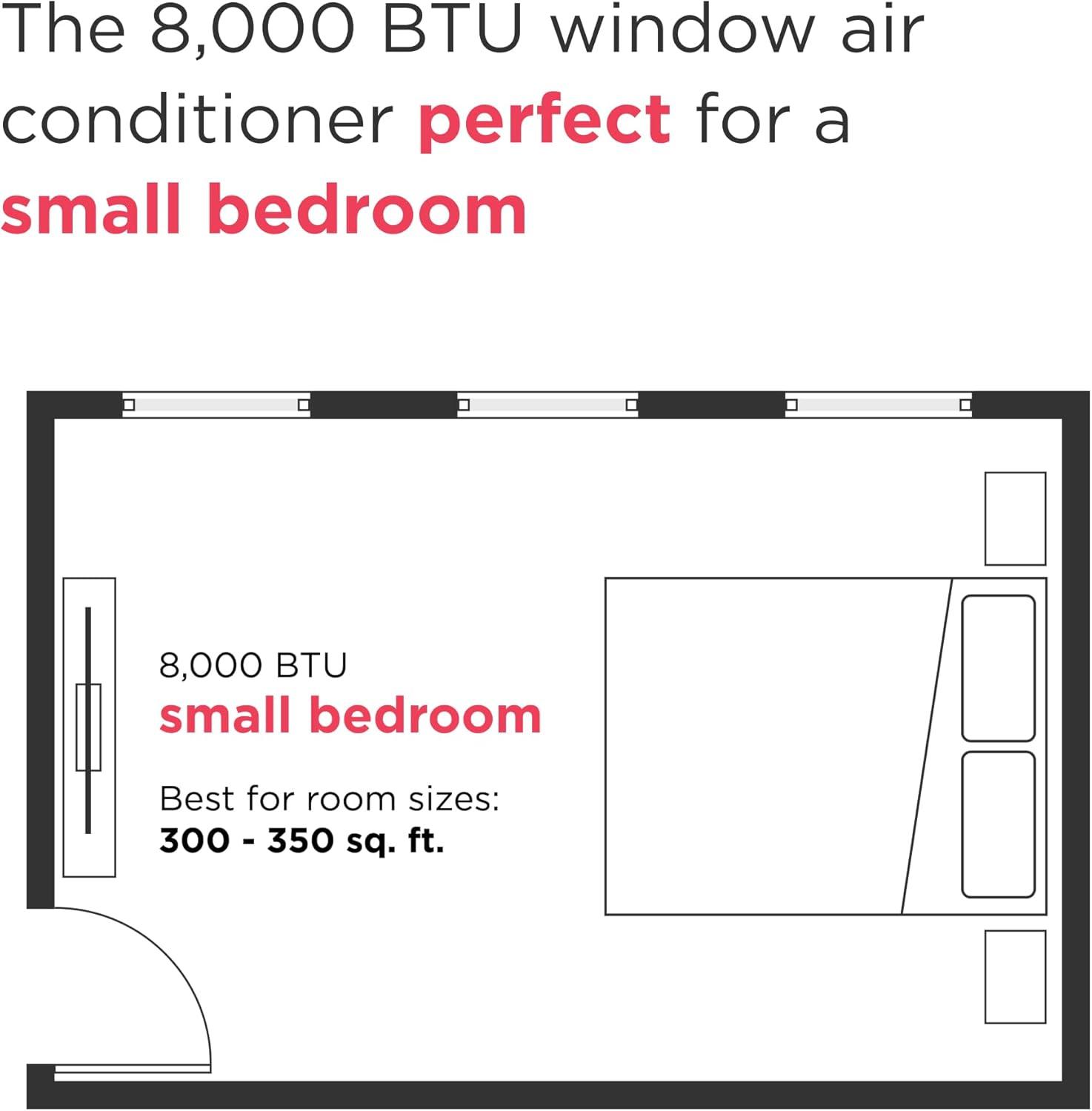 imageFrigidaire 8000 BTU Window Air Conditioner with Supplemental Heat Cools ampamp Heats Up to 350 Sq Ft Remote Control Quiet Operation Eco Mode 3 Fan Speeds White8 000 BTU