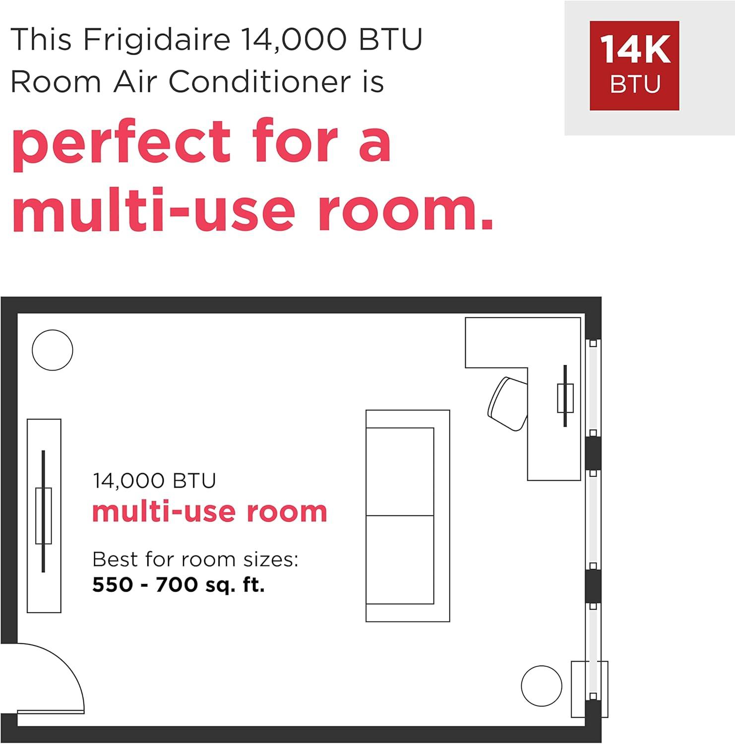 imageFrigidaire FHPW142AC1 Portable Air Conditioner 14K BTU ASHRAE  10K BTU DOE with MultiSpeed FanDehumidifier ModeBuiltin Air IonizerWashable FilterWorks with AlexaWiFi Connected in White