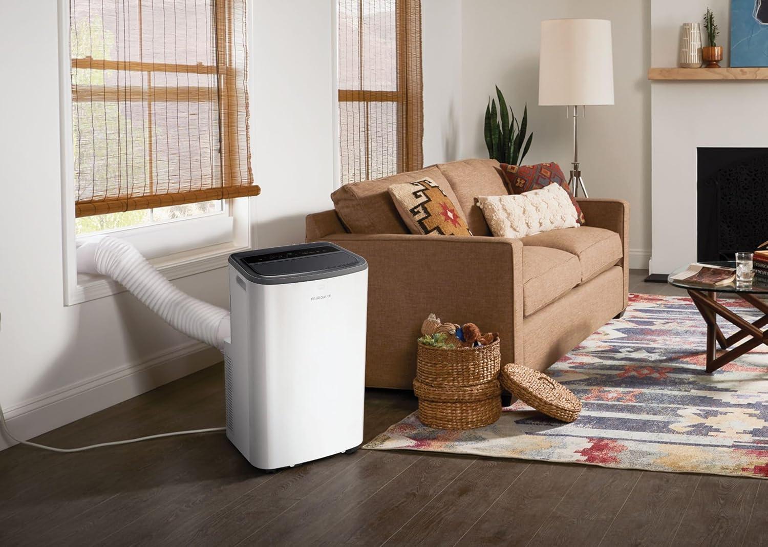 imageFrigidaire FHPW142AC1 Portable Air Conditioner 14K BTU ASHRAE  10K BTU DOE with MultiSpeed FanDehumidifier ModeBuiltin Air IonizerWashable FilterWorks with AlexaWiFi Connected in White