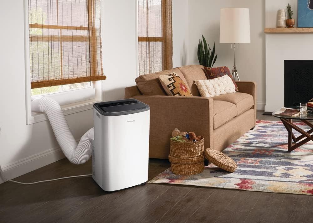 imageFrigidaire FHPW142AC1 Portable Air Conditioner 14K BTU ASHRAE  10K BTU DOE with MultiSpeed FanDehumidifier ModeBuiltin Air IonizerWashable FilterWorks with AlexaWiFi Connected in White