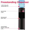 imageFrigidaire EFWC498  Top Loading Cooler Dispenser Hot ampamp Cold Water  Child Safety Lock  Innovative Slim ampamp Sleek Design Holds 3 or 5 Gallon Bottles  BlackBlack