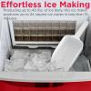 imageFrigidaire Ice Maker EFIC452 Countertop Stainless Steel Ice Maker with Transparent Window Clear Ice Cube Maker with 40 lbs Capacity Ice Maker Machine  148quot D x 11quot W x 141quot H Blackred stainless