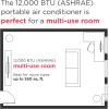 imageFrigidaire Portable Room Air Conditioner 8000 BTU ASHRAE  5500 BTU DOE Cools Up to 350 Sq Ft Quiet Operation Dehumidifying Dry Mode White8000 BTU