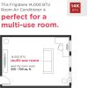 imageFrigidaire Portable Room Air Conditioner 8000 BTU ASHRAE  5500 BTU DOE Cools Up to 350 Sq Ft Quiet Operation Dehumidifying Dry Mode WhiteAC Only