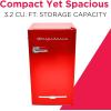 imageFrigidaire Retro Compact Fridge with Chiller 32 cu ft Countertop Fridge with BuiltIn Bottle Opener Compact Refrigerator for Office Bedroom Dorm Room or Cabin  165quot D x 19quot W x 31quot H Red