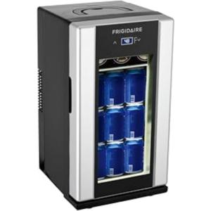 imageFrigidaire EFMIS567AMZ Retro Mini Drink Fridge 18 Cans Or 4 Wine Bottles Thermoelectric Drink Fridge Stainless