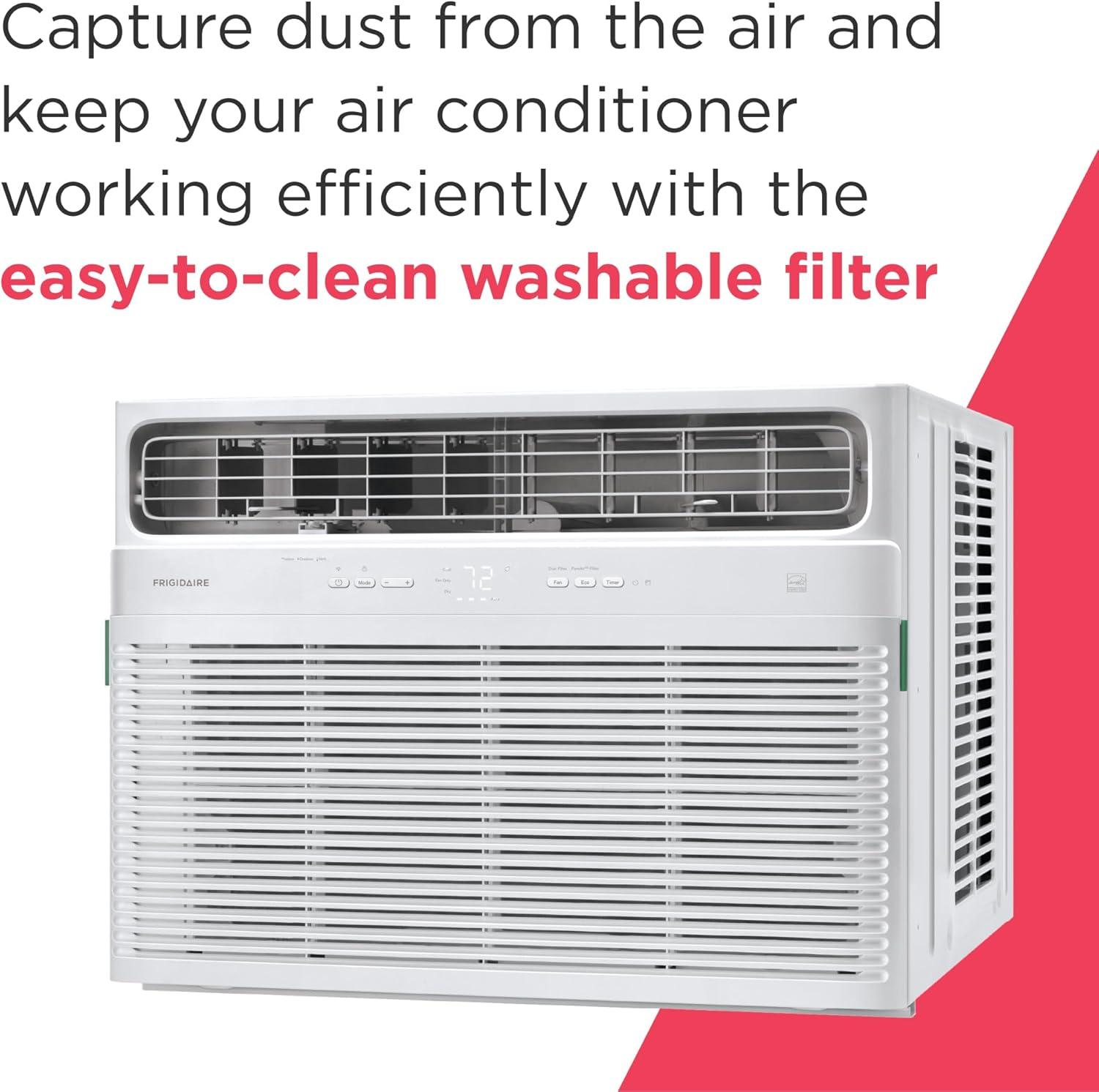 imageFrigidaire 24000 BTU Smart Inverter Window Air Conditioner with WiFi and Energy Star Certification Cools Up to 1020 Sq Ft Ultra Quiet Operation White