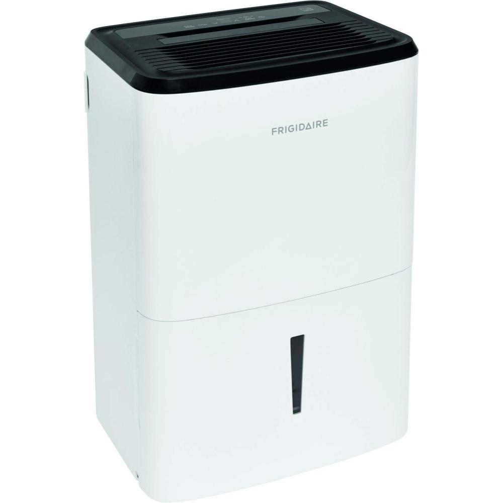 imageFrigidaire 50Pint Portable Dehumidifier for Basement Home and Attic 115V Quiet Moisture Absorber for Humidity Control with Auto ShutOff and Removable Water BucketContinuous Drain Option White50 Pints