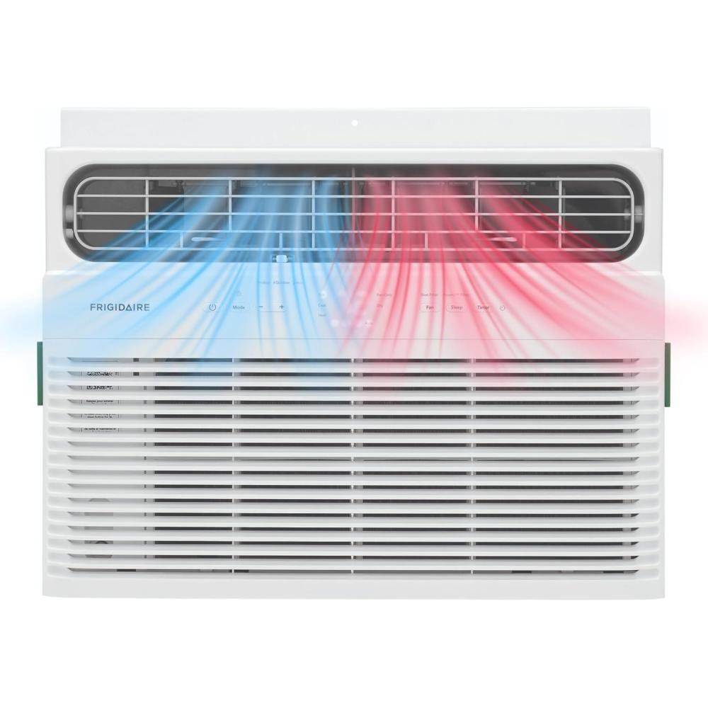 imageFrigidaire 8000 BTU Window Air Conditioner with Supplemental Heat Cools ampamp Heats Up to 350 Sq Ft Remote Control Quiet Operation Eco Mode 3 Fan Speeds White12 000 BTU