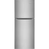 imageFrigidaire 101 Cu Ft Compact ADA Top Freezer Refrigerator in Brushed Steel with Electronic Control Panel Reversible Door Swing ENERGY STARBrushed Steel