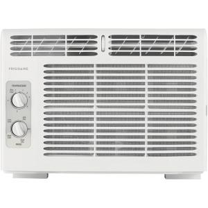 imageFrigidaire 5000 BTU WindowMounted Air Conditioner Cools Up to 150 Sq Ft Quiet Operation Effortless Temperature Control 2 Fan Speeds Auto Restart White5 000 BTU Mechanical Controls
