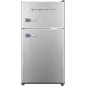 imageFrigidaire EFR3A1 Compact Small TopFreezer Refrigerator Stainless Steel Mini Bar Fridge Platinum Series2126quot D x 1783quot W x 335quot H 32 cu ft Double Door