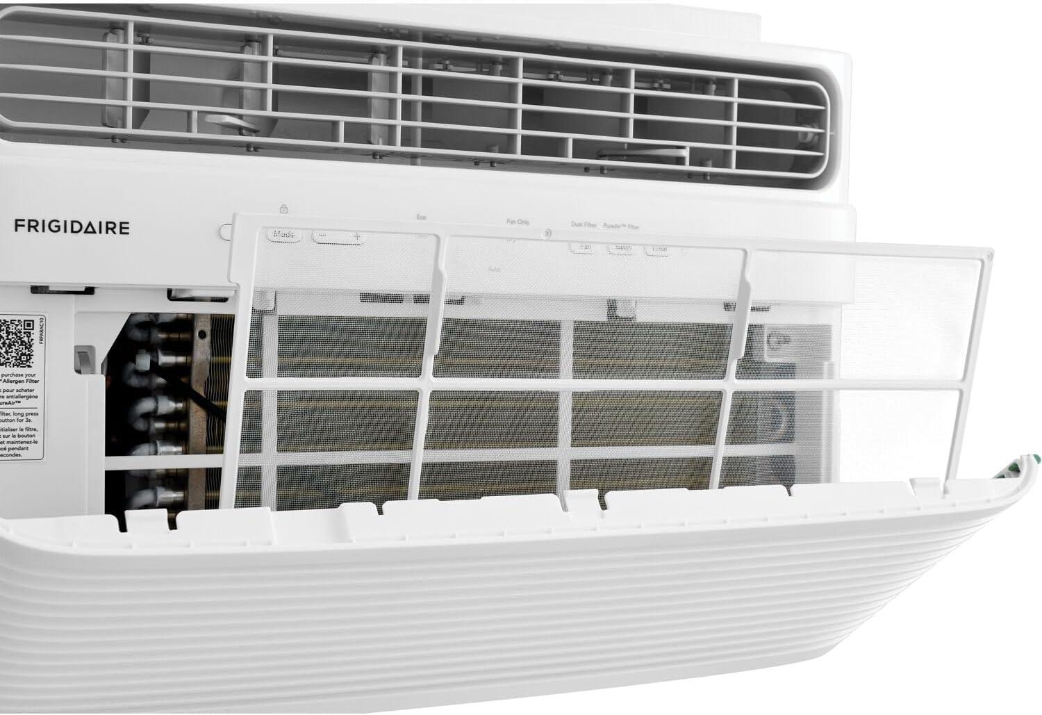 imageFrigidaire 8000 BTU Window Air Conditioner ampamp Dehumidifier 115V Cools up to 350 Sq Ft for Apartment Dorm Room ampamp SmallMedium Rooms with Remote Control Programmable Timer and Sleep Mode White