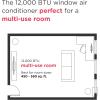 imageFrigidaire 8000 BTU Window Air Conditioner with Remote Control Cools Up to 350 Sq Ft Quiet Operation Eco Mode 3 Fan Speeds Auto Restart White12 000 BTU Electronic Controls