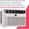 imageFrigidaire 8000 BTU Window Air Conditioner with Remote Control Cools Up to 350 Sq Ft Quiet Operation Eco Mode 3 Fan Speeds Auto Restart White12 000 BTU Electronic Controls