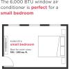 imageFrigidaire 8000 BTU Window Air Conditioner with Remote Control Cools Up to 350 Sq Ft Quiet Operation Eco Mode 3 Fan Speeds Auto Restart White6 000 BTU Electronic Controls