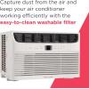 imageFrigidaire 8000 BTU Window Air Conditioner with Remote Control Cools Up to 350 Sq Ft Quiet Operation Eco Mode 3 Fan Speeds Auto Restart White6 000 BTU Electronic Controls