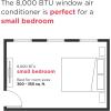 imageFrigidaire 8000 BTU Window Air Conditioner with Remote Control Cools Up to 350 Sq Ft Quiet Operation Eco Mode 3 Fan Speeds Auto Restart White8 000 BTU Electronic Controls