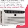 imageFrigidaire 8000 BTU Window Air Conditioner with Remote Control Cools Up to 350 Sq Ft Quiet Operation Eco Mode 3 Fan Speeds Auto Restart White8 000 BTU Electronic Controls