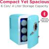 imageFrigidaire EFMIS151 Mini Portable Compact Personal Home Office Fridge Cooler BUILT IN SPEAKER 4L Capacity Chills Six 12 oz Cans 100 FreonFree ampamp Eco FriendlyBlue
