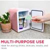 imageFrigidaire EFMIS151 Mini Portable Compact Personal Home Office Fridge Cooler BUILT IN SPEAKER 4L Capacity Chills Six 12 oz Cans 100 FreonFree ampamp Eco FriendlyPink