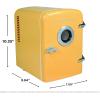 imageFrigidaire EFMIS151 Mini Portable Compact Personal Home Office Fridge Cooler BUILT IN SPEAKER 4L Capacity Chills Six 12 oz Cans 100 FreonFree ampamp Eco FriendlyYellow