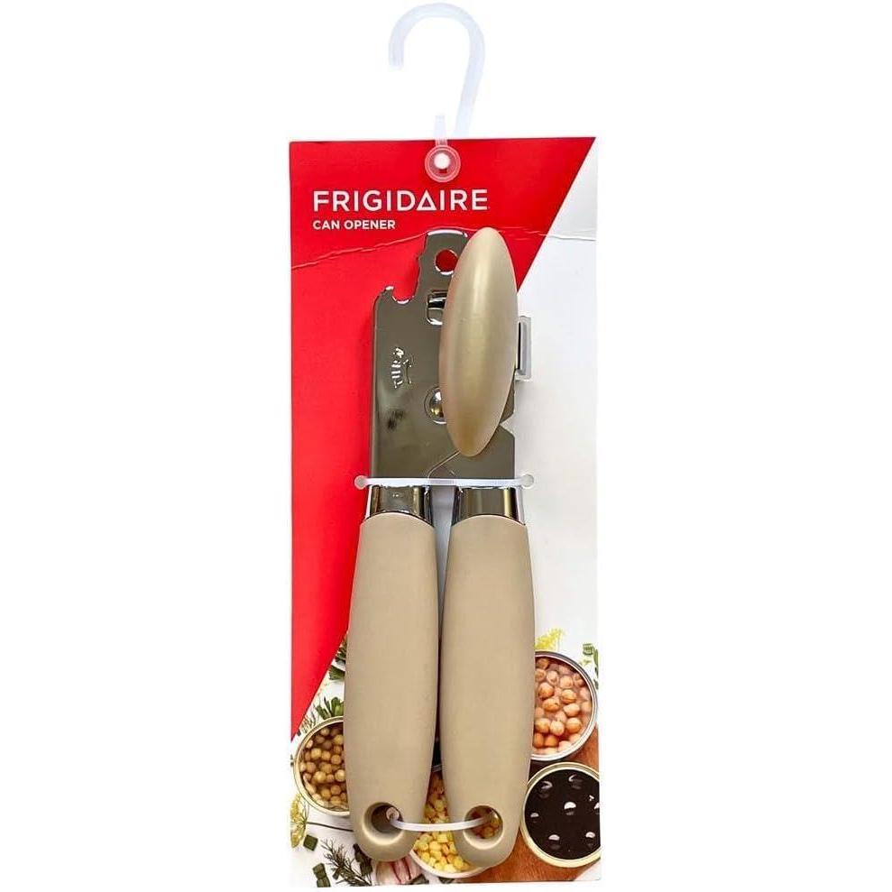 imageFrigidaire Stainless Steel Manual Can Opener with Soft Touch Handle Oversized Handheld Easy Turn Knob ROSELIGHT TAUPE