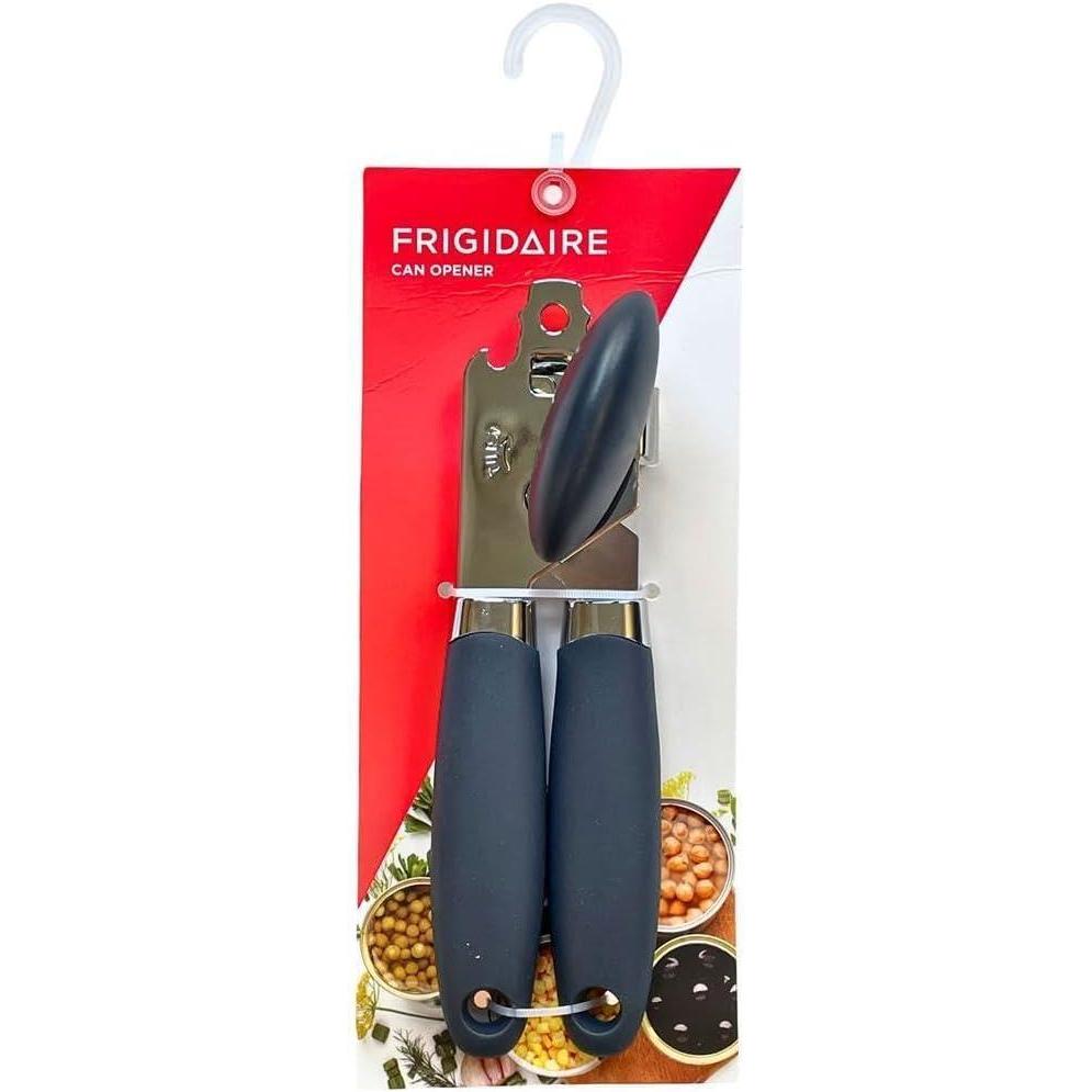 imageFrigidaire Stainless Steel Manual Can Opener with Soft Touch Handle Oversized Handheld Easy Turn Knob ROSENavy