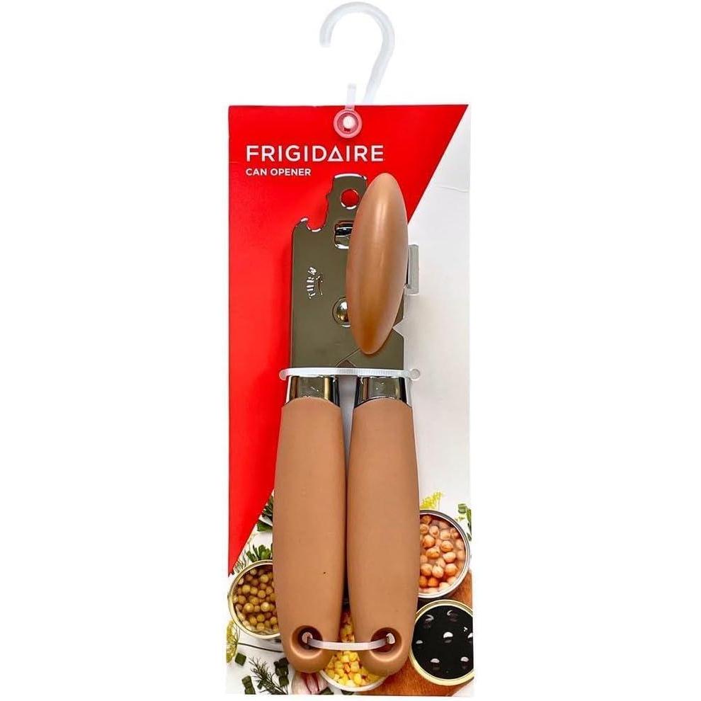 imageFrigidaire Stainless Steel Manual Can Opener with Soft Touch Handle Oversized Handheld Easy Turn Knob ROSERose