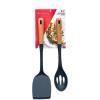 image2PC Beechwood and Silicone Utensil Set Large Turner Large Slot Spoon Kitchen Cooking Utensils with Beechwood Handle and Silicone Head NAVYNavy