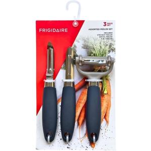 imageFrigidaire 3Piece Peeler Set  Straight Peeler Swivel Peeler 3in1 Peeler  Stainless Steel and Silicone LIGHT TAUPENavy