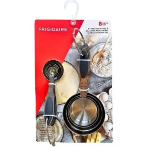 imageFrigidaire Stainless Steel Measuring Cups and Spoons Set of 8 Silicone Handle LIGHT TAUPENavy